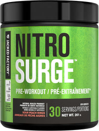 NITROSURGE – Pre Workout Powder – Sour Peach Rings – 30 Servings